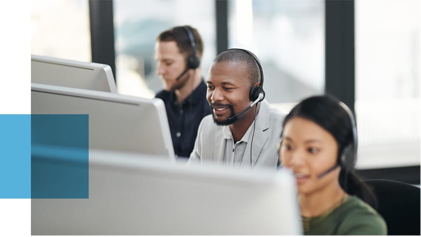 call center helping patients