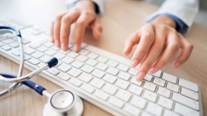 Person typing