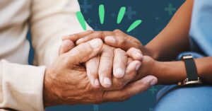 Healthcare practitioner caring for elderly patient