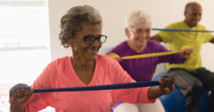 Elderly patients exercising