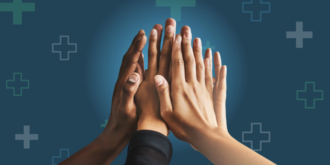 Hands high-fiving
