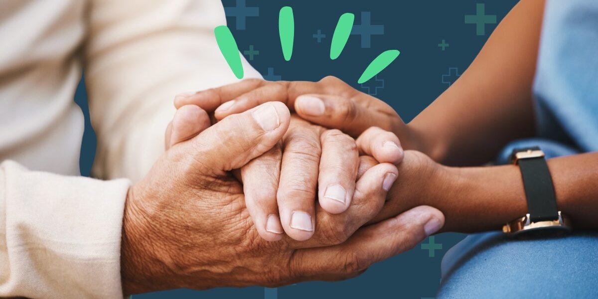 Healthcare practitioner caring for elderly patient