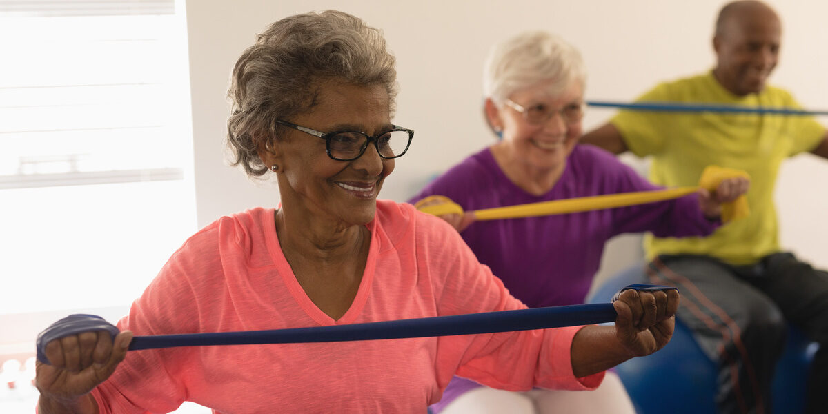 Elderly patients exercising